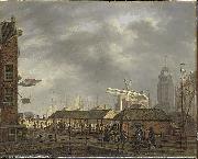 Johannes Jelgerhuis small fishmarktet at Amsterdam oil